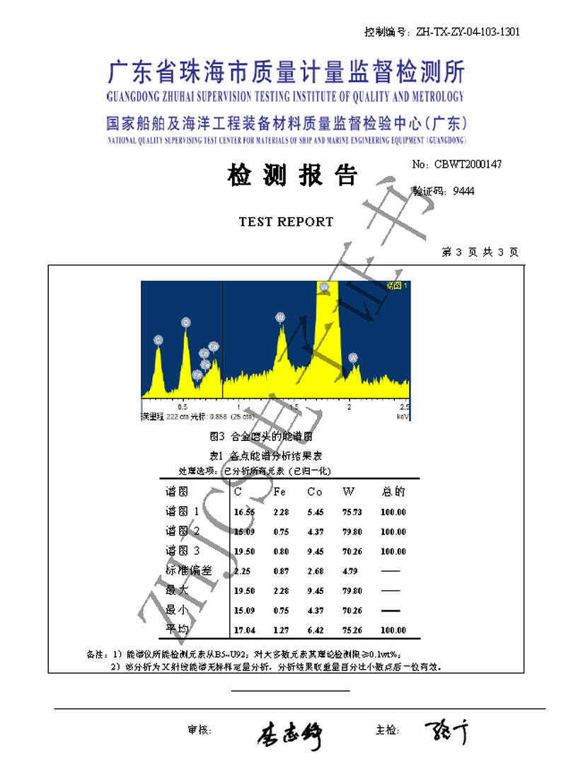 標(biāo)準(zhǔn)齒合金能譜分析